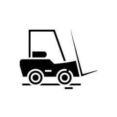 Cargo car black icon, concept illustration, vector flat symbol, glyph sign.