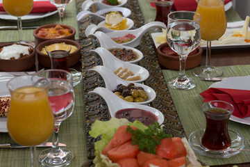gorgeous breakfast table and drinks