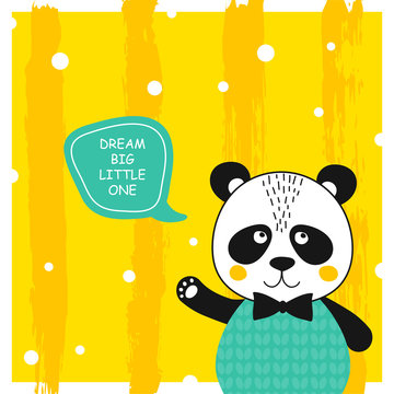 Quote Dream big little one with panda