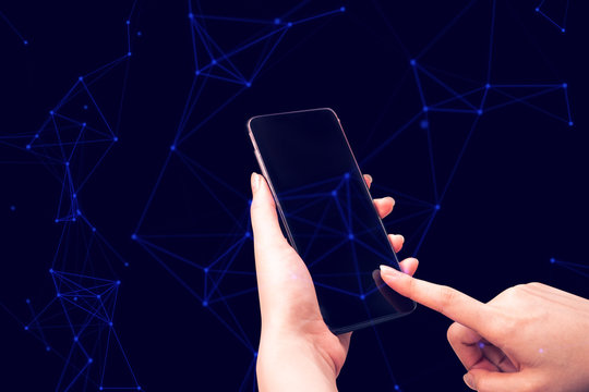 hand with ai data connect to social network for bitcoin money dollar online crypto currency trade business application concept, digital asset risk financial