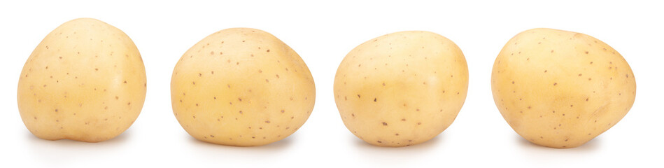 set of fresh potatoes isolated on white