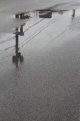 wet road in winter