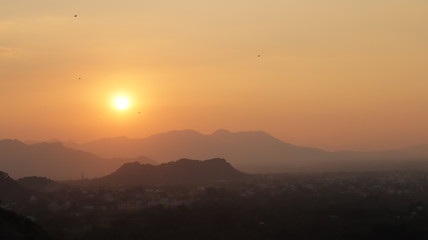 Obraz premium sunset in mountains