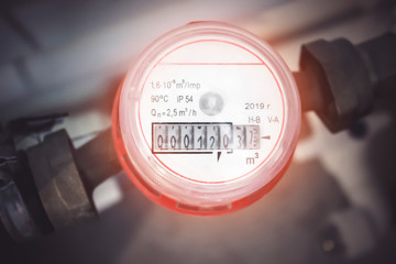 Water meters are installed on the pipe and sealed, a flow meter and a tap of the heating system...