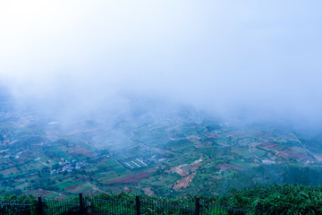 Top view of hill, wide Landscape view, Beautiful view of nature