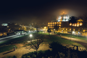Naklejka premium Night View of Historical Monastery of Serra do Pilar in Vila Nova de Gaia, Portugal
