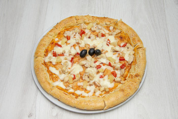 Hawaiian Pizza isolated on a white background 