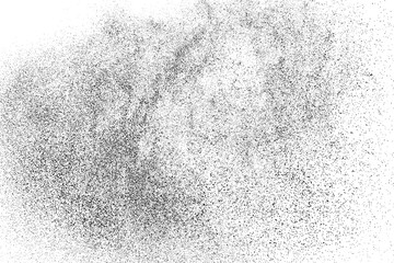 Black Grainy Texture Isolated On White Background. Dust Overlay. Dark Noise Granules. Digitally Generated Image. Vector Design Elements, Illustration, Eps 10.