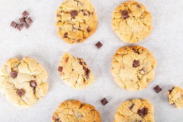 Vanilla biscuits with chocolate chips