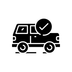 Car preparation black icon, concept illustration, vector flat symbol, glyph sign.