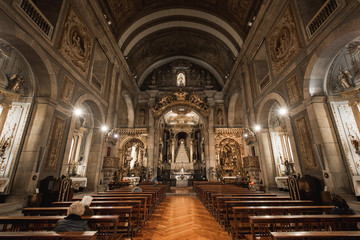 Obraz premium Interior of Congregates Church of Saint Anthony in Porto, Portugal