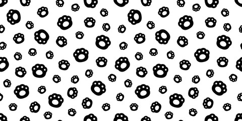 bear paw seamless pattern dog footprint polar vector french bulldog cartoon icon repeat wallpaper scarf isolated tile background doodle illustration design