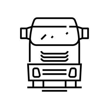 Huge truck line icon, concept sign, outline vector illustration, linear symbol.