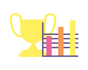 trophy gold in white background