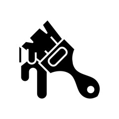 Brush black icon, concept illustration, vector flat symbol, glyph sign.