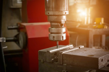 Lathe mill drilling - metalworking industry concept.