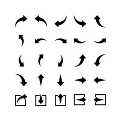 arrow vector icons. direction signs. black arrows set