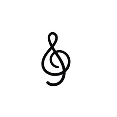 Simple vector icon. Hand drawn g clef. 