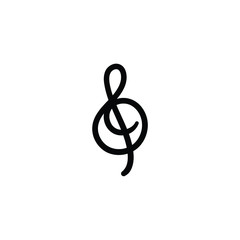 Obraz premium Simple vector icon. Hand drawn g clef. 