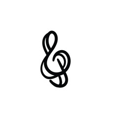 Simple vector icon. Hand drawn g clef. 