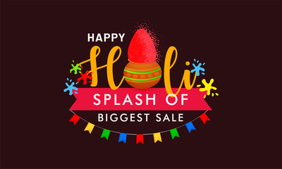 Happy Holi . Illustration of Holi biggest splash sale with colors on this festive season.
