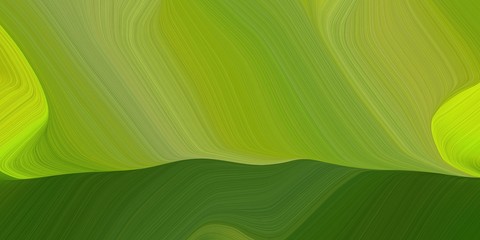 background graphic with modern waves background illustration with olive drab, dark olive green and yellow green color