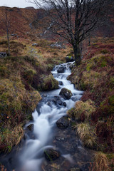  Long exposure photography on river in the Highlands, Scotland, UK