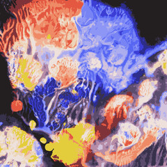 Bright vector watercolor texture with text place. Grunge background with drops and splashes.