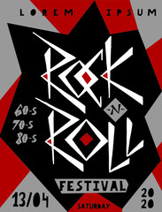 Rock-n-Roll festival. Geometric poster design.