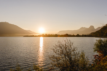 sunrise lake wolfgang austria