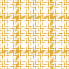 Plaid pattern seamless vector texture. Striped tartan check plaid background in yellow and white for flannel shirt, blanket, throw, duvet cover, or other modern textile design.