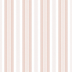 Striped pattern seamless vector. Pink vertical textured lines on white background for summer dress, skirt, bed sheet, trousers, duvet cover, or other modern textile print.