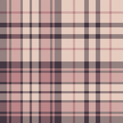 Tartan plaid pattern background. Seamless large check plaid graphic in pink and beige for scarf, flannel shirt, blanket, throw, upholstery, or other modern fabric design.
