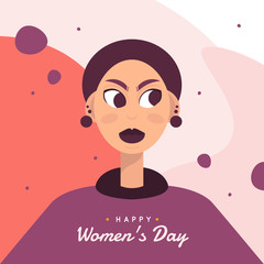 International Women's Day. Vector illustration. Flat style. Women different nationalities and cultures. Diversity. Avatars. Concept, element for feminism, girl power, poster, banner, background.
