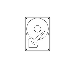 Hard disk drive icon. Vector illustration, flat design.