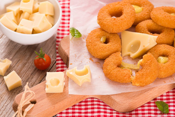 Fried cheese ring.