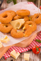 Fried cheese ring.
