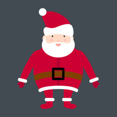 Merry Santa Claus. Smiling cartoon old man in clauses suit. Christmas holiday character vector illustration. Santa Claus
