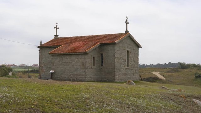 Labruge church near the beach, in Portugal