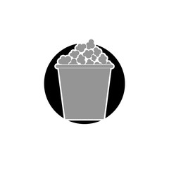 Popcorn icon isolated on white background