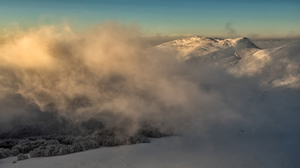 Stunning mountain landscape. Bieszczady Mountains. Poland.