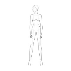 Fashion template of standing women. 