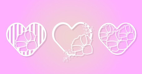 Beautiful paper cutting monogram love collection vector eps 10