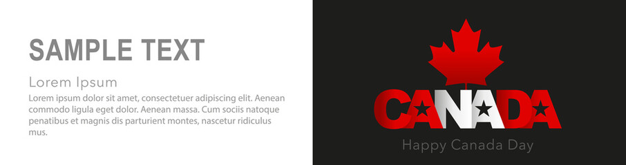 Panoramic banner for Canada Day. Copy space for text. Vector illustration