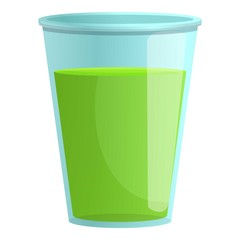 Juice glass celery icon. Cartoon of juice glass celery vector icon for web design isolated on white background