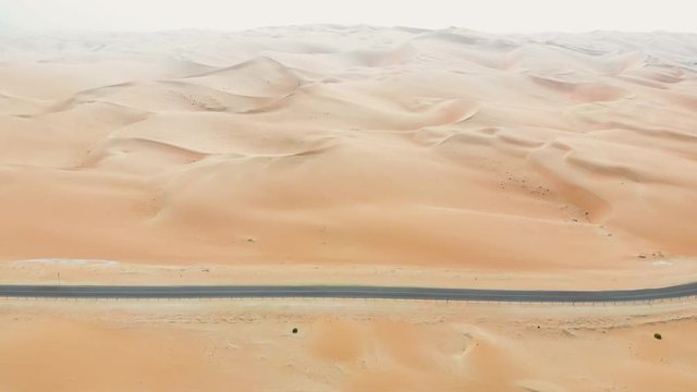 Scenic road in Empty Quarter desert in the UAE, Middle East