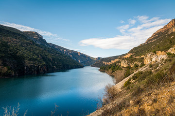 Naklejka na ściany i meble Escales lake in Catalonia (Spain).