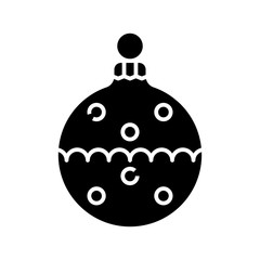 Christmas toy black icon, concept illustration, vector flat symbol, glyph sign.