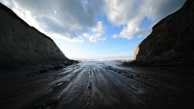 A cove with the flysch in Zumaia, Basque Country