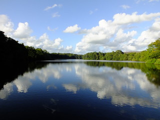 Clouds reflecting on the water